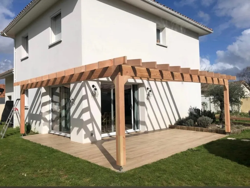 Pergola bois terrasse Gironde à Eysines